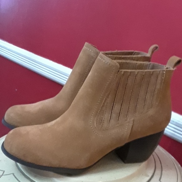 Shoes - Suede Almond Toe Booties by Restricted, size 8